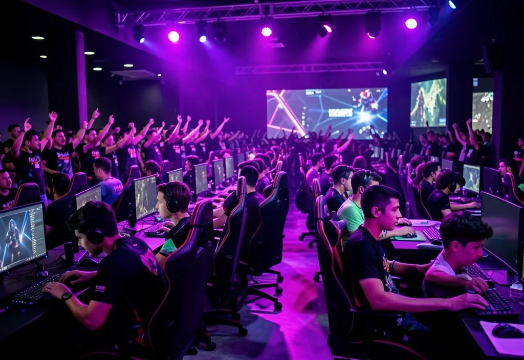 Torneo de e-sports en Belmonteo con competidores concentrados