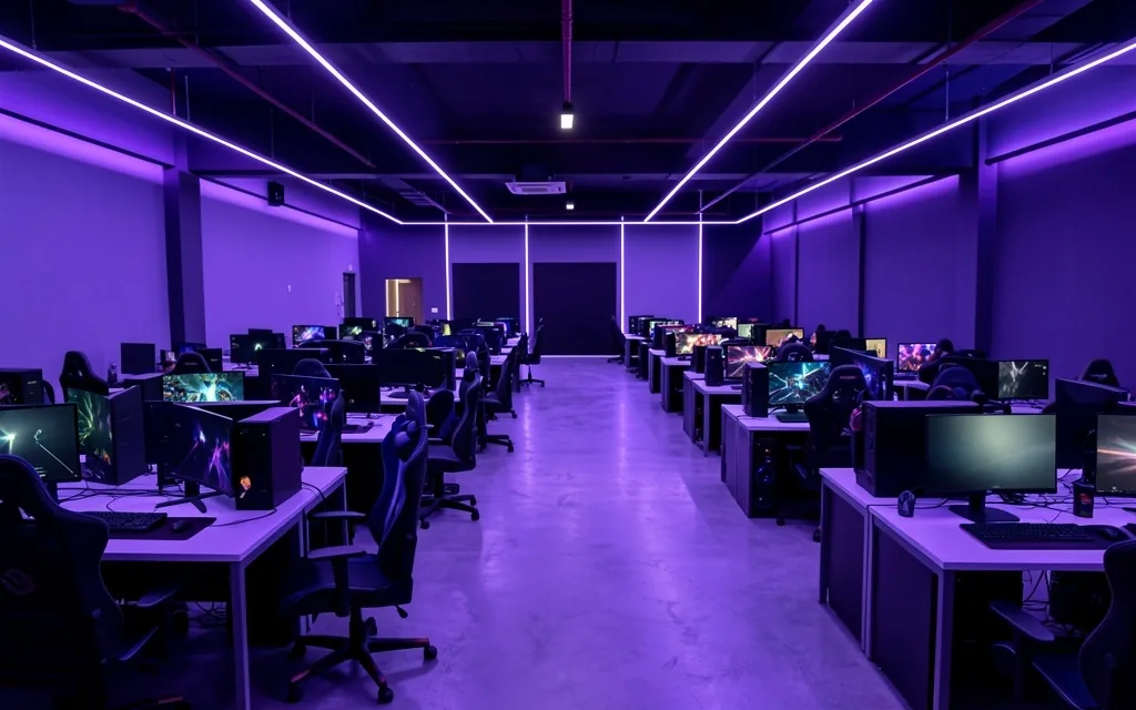 Interior del club Belmonteo con estaciones organizadas
