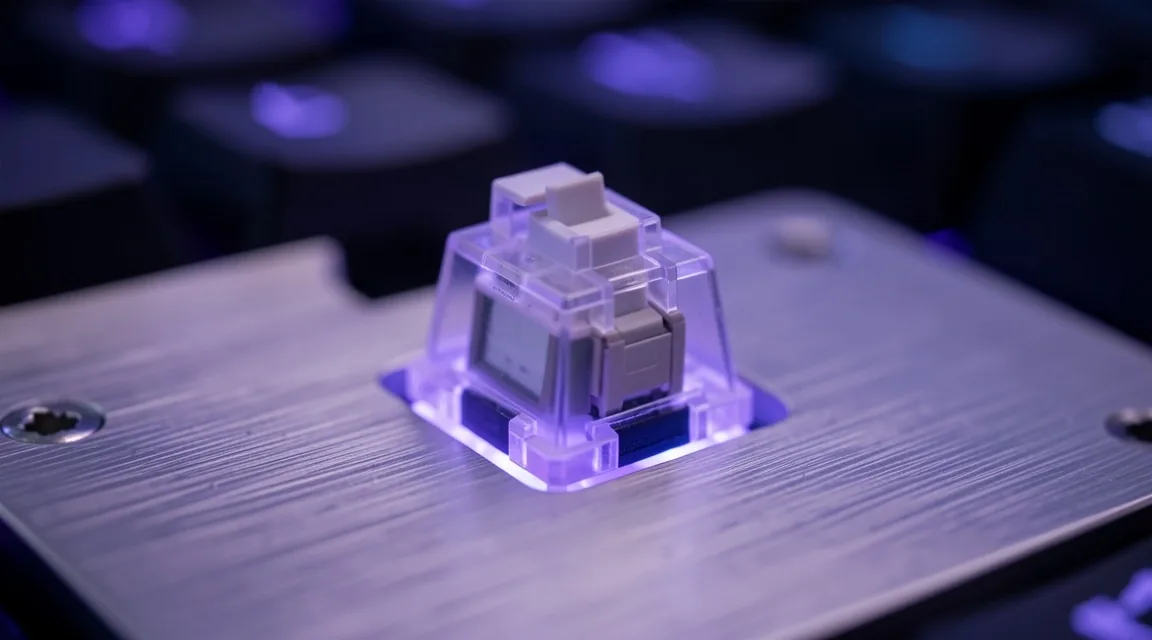 Interruptor mecánico de teclado con retroiluminación índigo