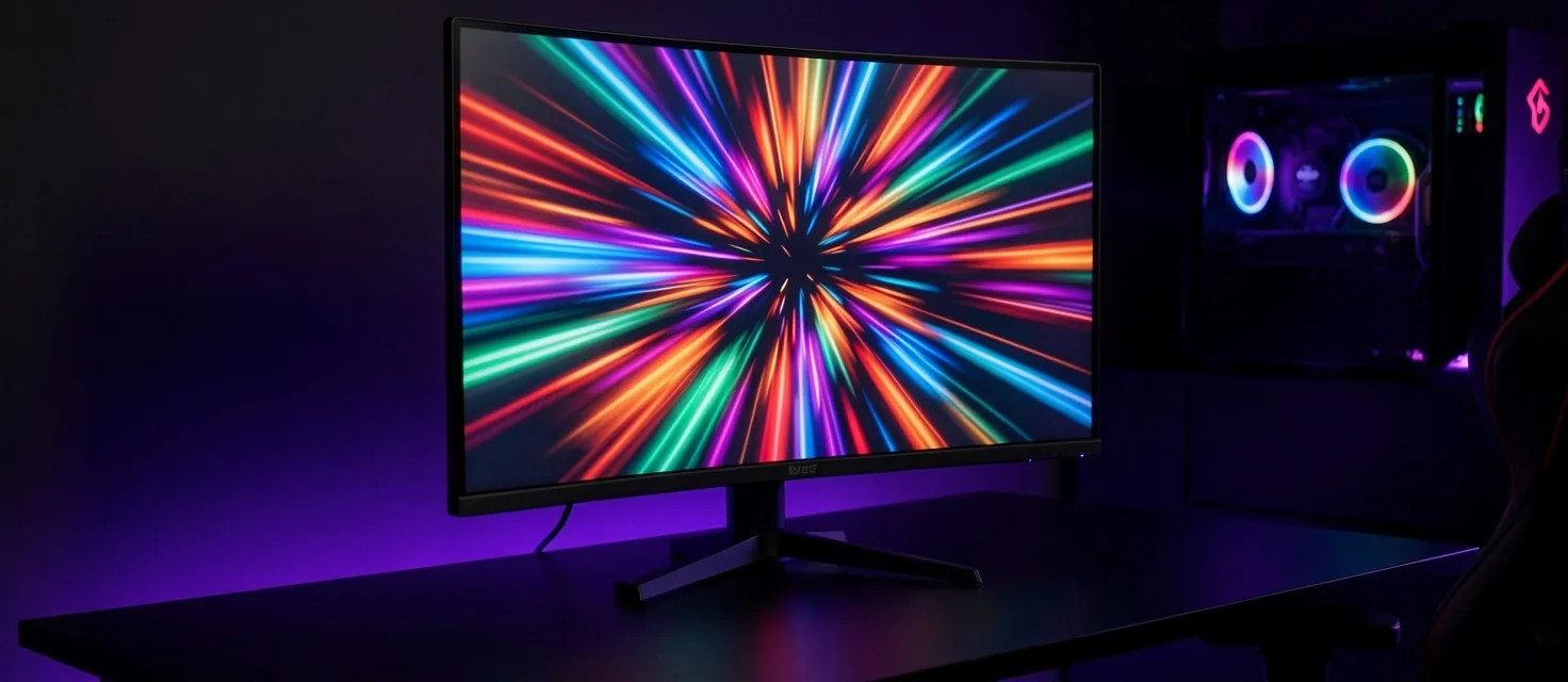 Monitor profesional de alta frecuencia de refresco con iluminación ambiente índigo