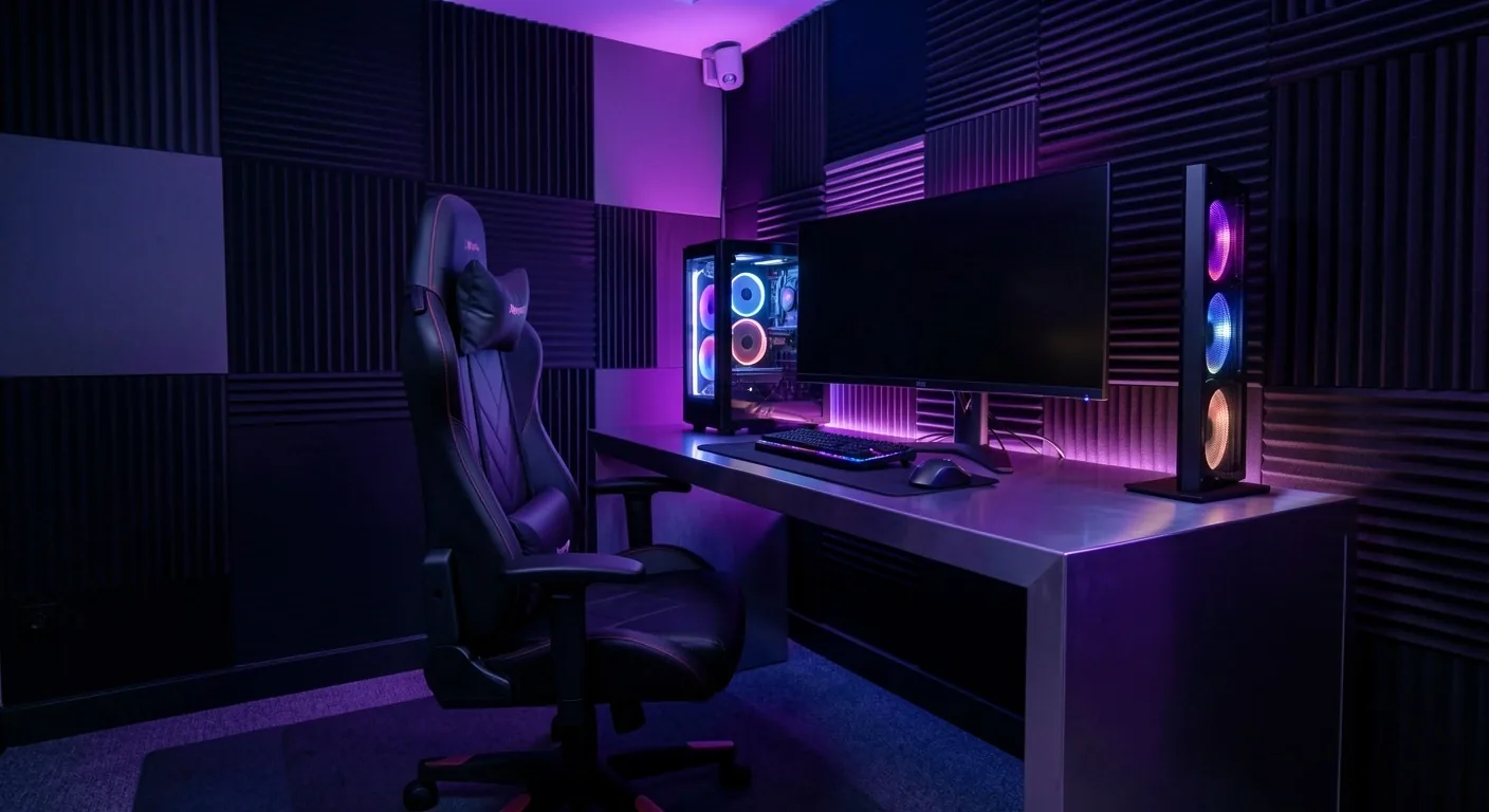 Sala VIP privada con iluminación ambiente índigo